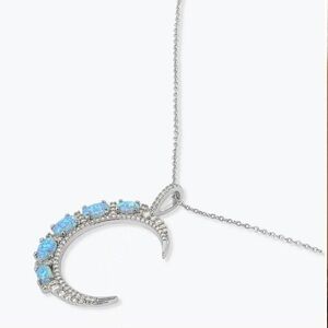 Melinda Maria She’s an Icon / silver, and blue oval necklace NWT